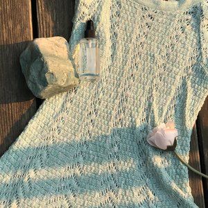 Blue and White Crochet Lace Kids Dress!